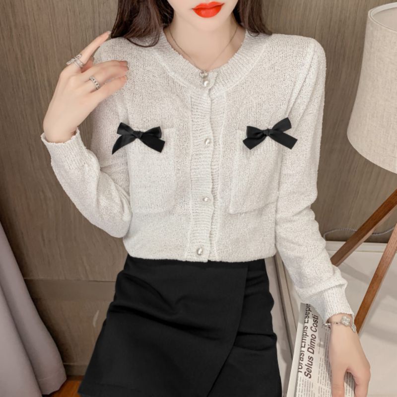 MDLV ~ C498 LILIACE LONG SLEEVE TWED KNIT CARDIGAN/ KARDIGAN KOREA KEKINIAN / KARDIGAN RAJUT IMPORT