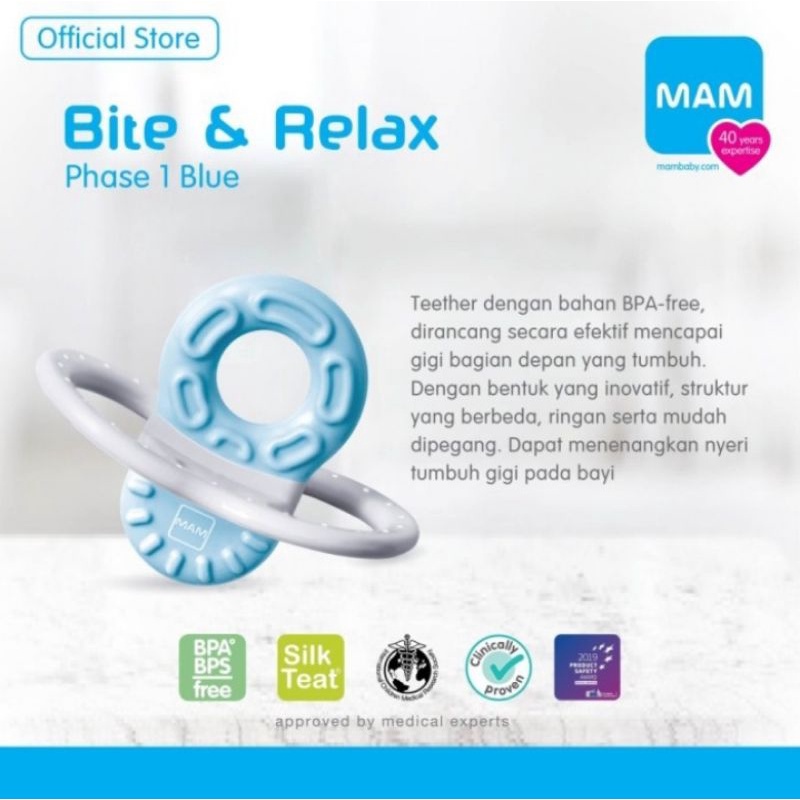 MAM Teether Bite &amp; Relax Phase 1 / Gigitan Bayi (Tersedia varian warna)