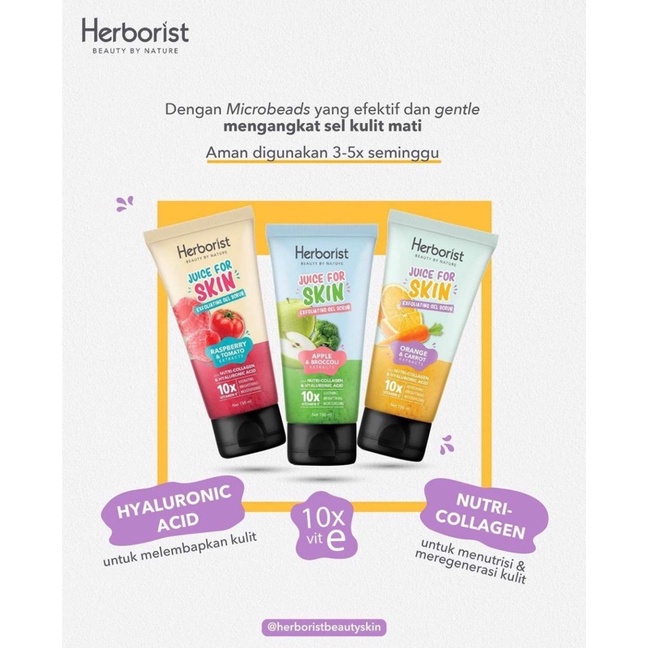 [ READY ] Exfoliating Gel | Body Scrub 150gr - Herborist Juice For Skin Original