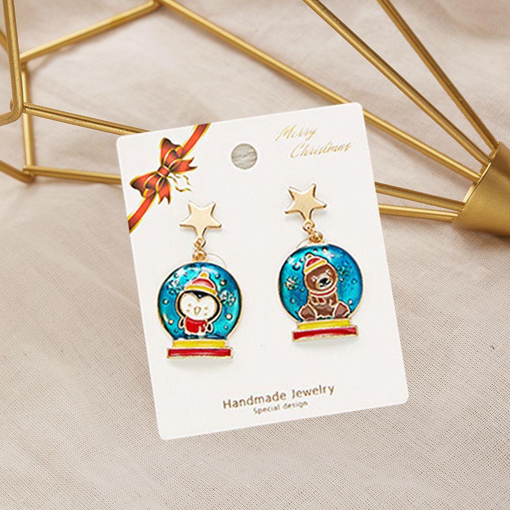 Anting R-Bunga Panas Santa Claus Fashion Asimetris