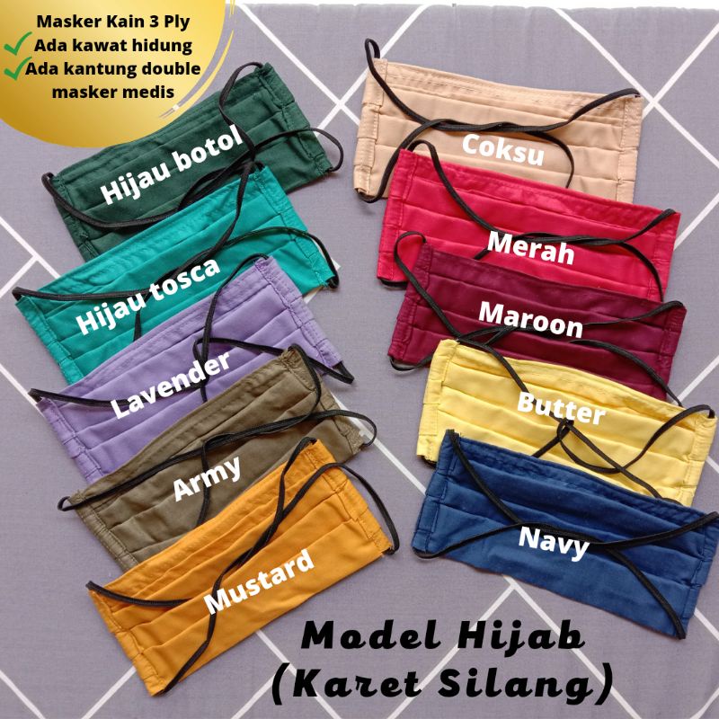 MASKER KAIN DEWASA,MASKER KAIN 3PLY REKOMENDASI PEMERINTAH,Masker Kain Polos,Masker Mouson 4 dimensi