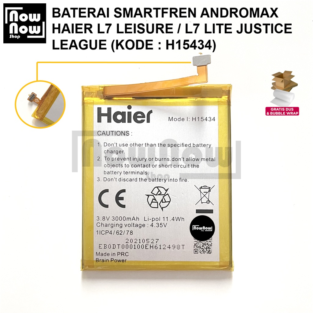 Baterai Smartfren Andromax Haier L7 Leisure L7 LITE Justice League H15434 Original Batre Batrai Batere Battery HP Tanam