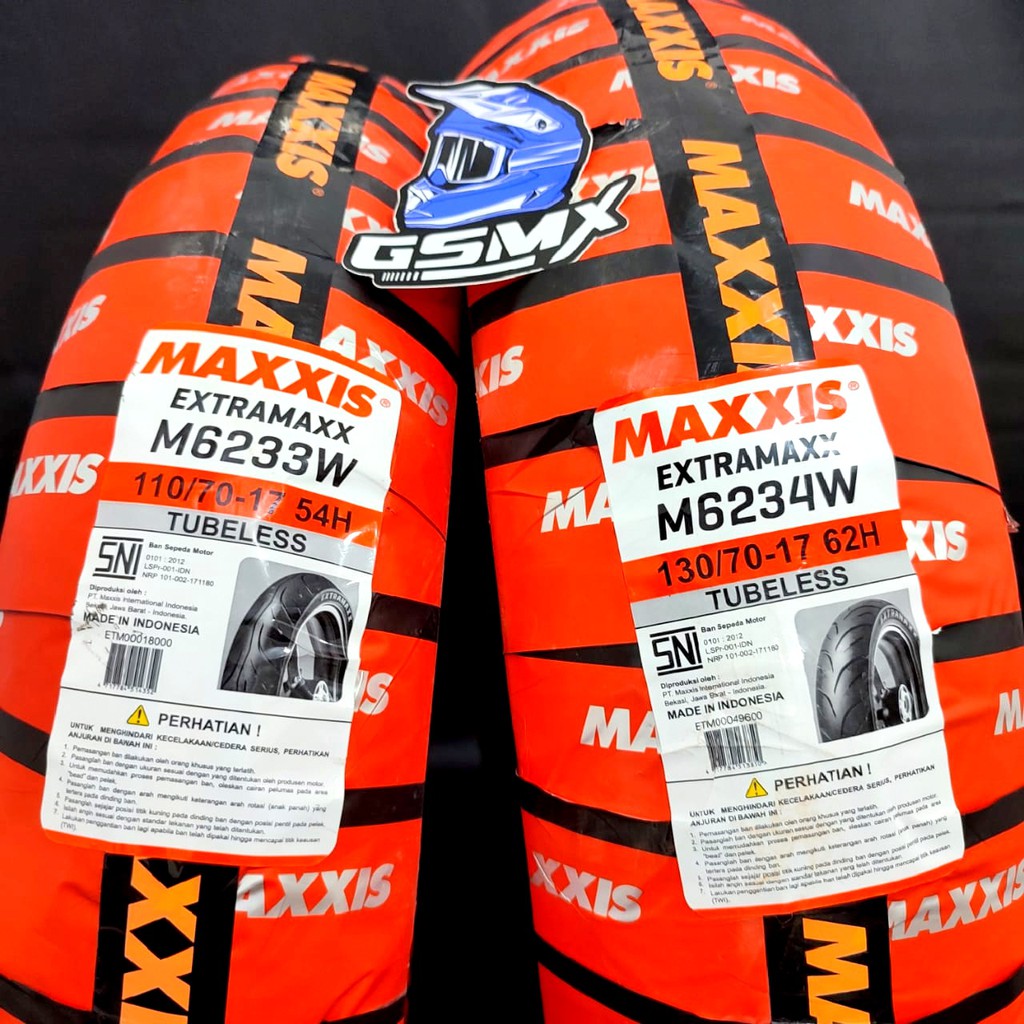 Paket Ban Maxxis Xtramaxx 110 17 130 17 tubeless Ban Supermoto Maxxis