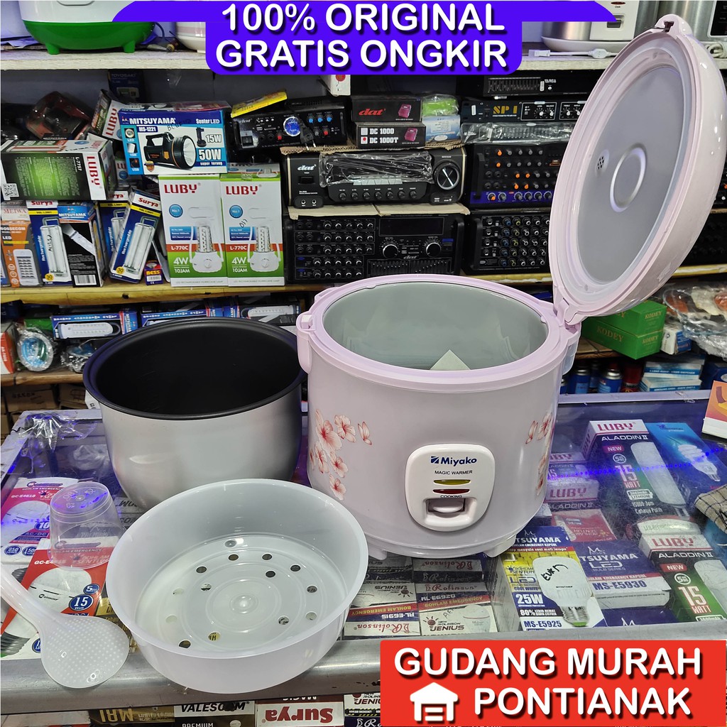 Ricecooker Miyako MCM 509 Coklat / ungu penanak nasi magicom mejicom 1.8 1,8 Liter