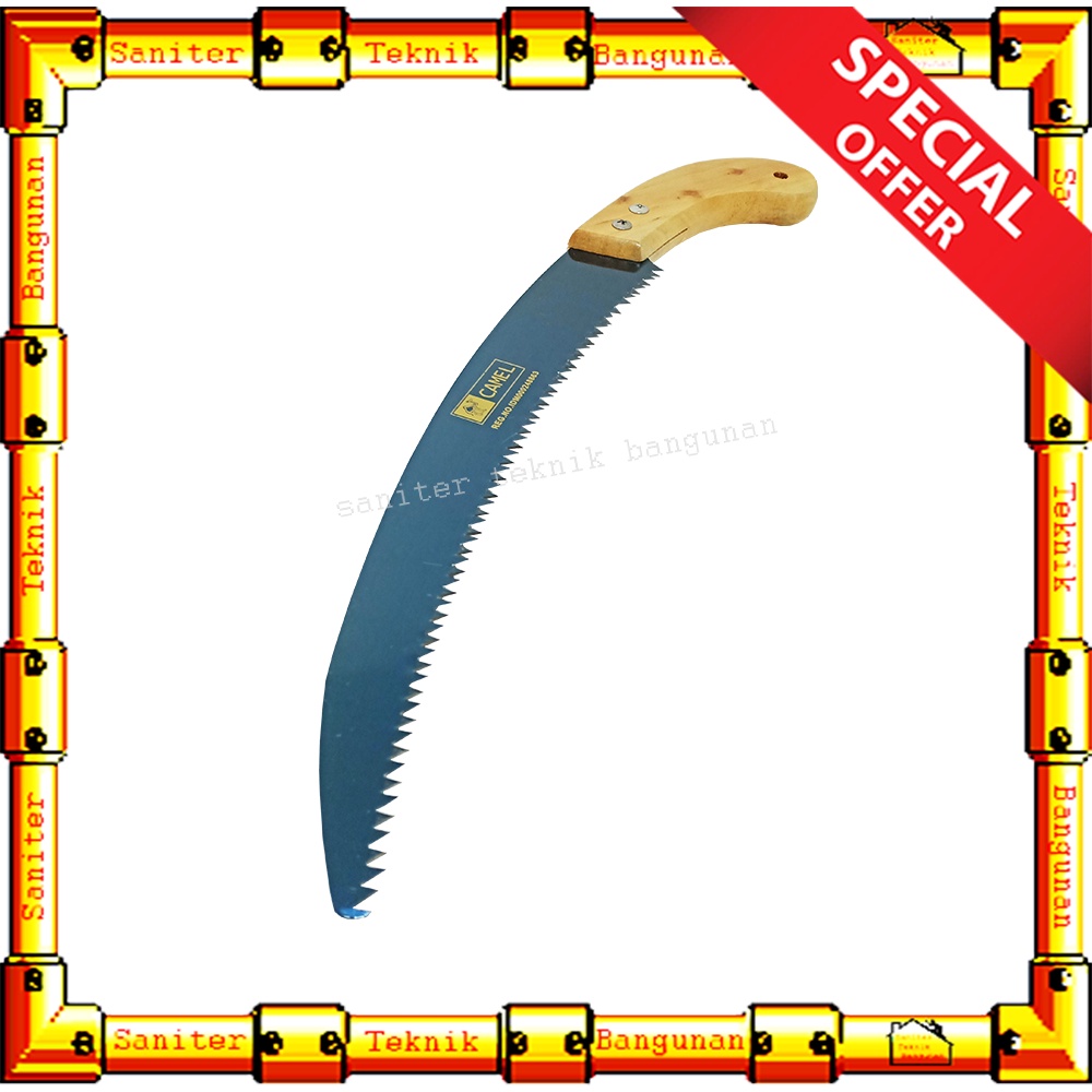 Gergaji Dahan Pruning Saw Gagang Kayu 14 Inch Camel