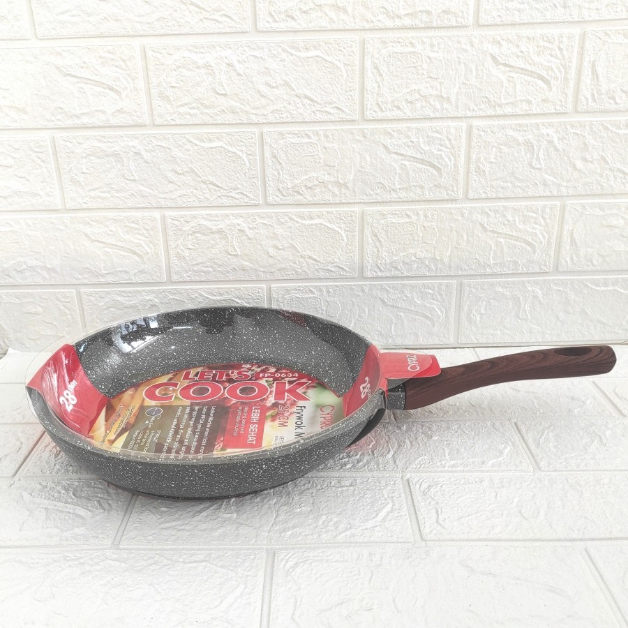 Cypruz Fry Pan Marble Panci Wajan Penggorengan Induksi Anti Lengket 28 cm FP-0634