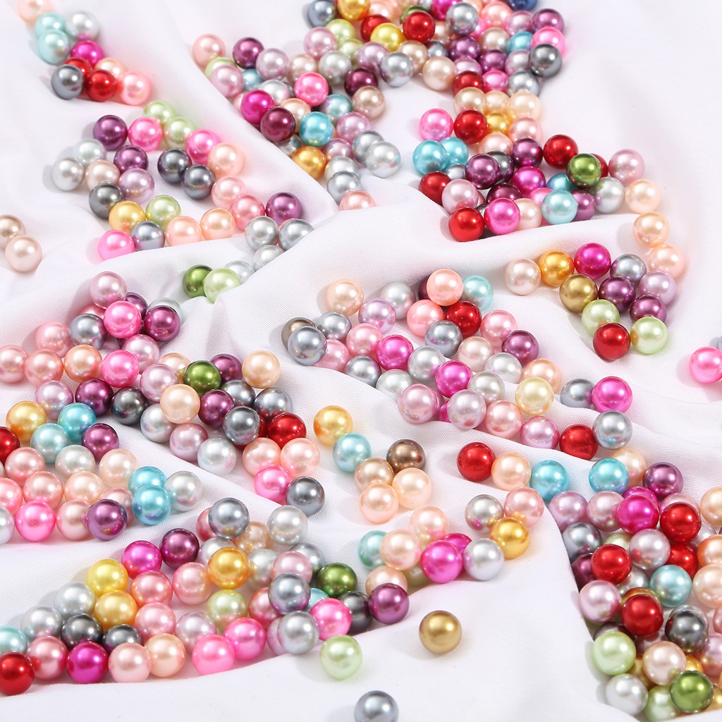 4mm Round Multi Color Plastic No Hole Acrylic Imitation Pearl Beads Loose Beads For DIY Scrapbook Decoration Craft Making