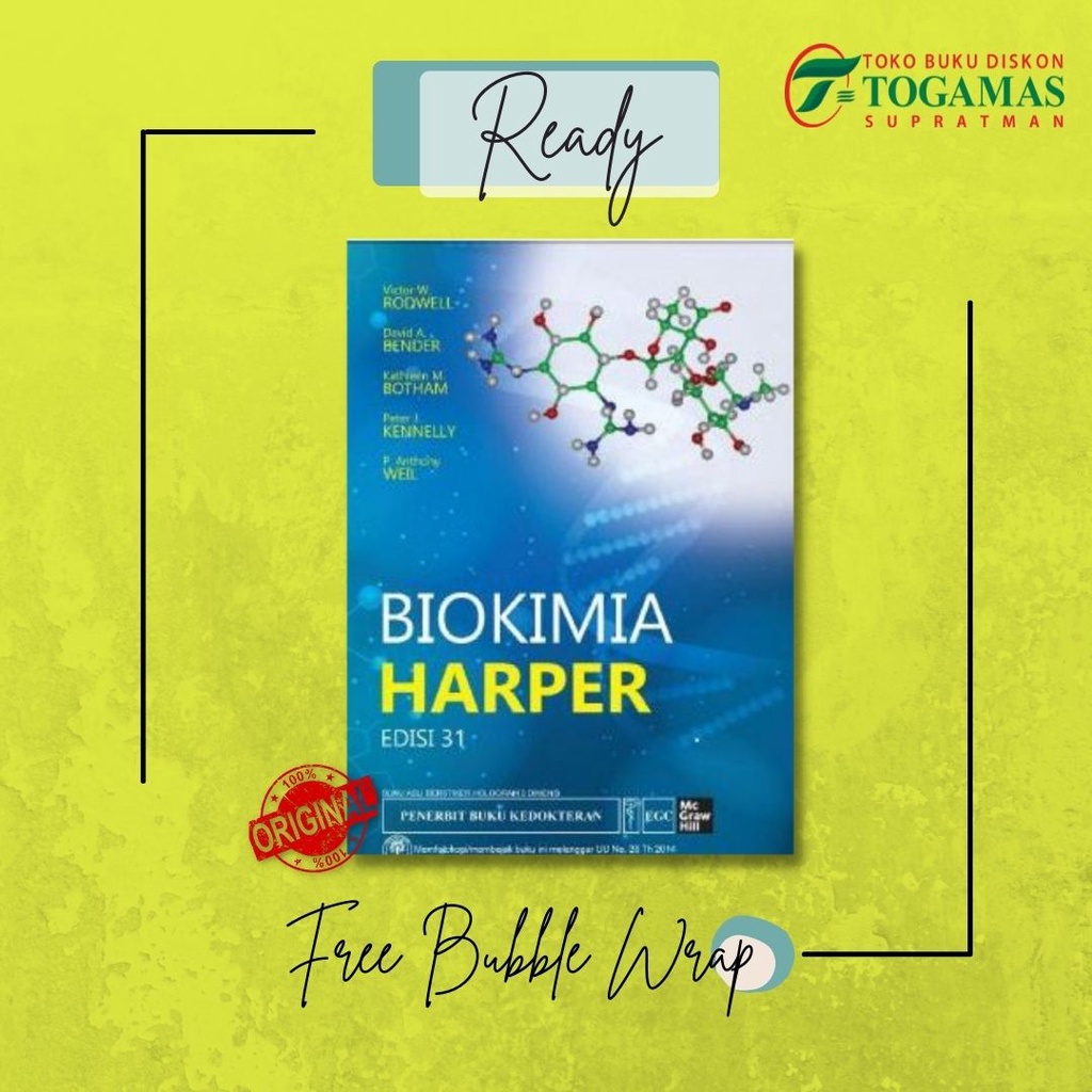 Jual BUKU KEDOKTERAN BIOKIMIA HARPER ED. 31 ( VICTOR W. RODWELL, DAVID ...