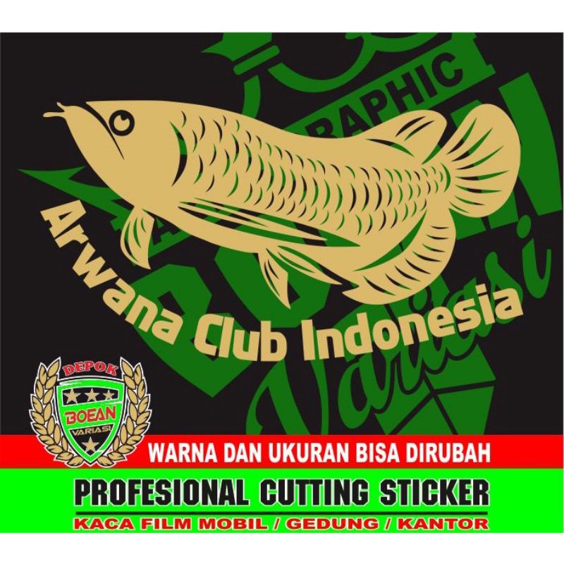Promo cutting sticker aquarium sticker ikan arwana siluet ikan arwana