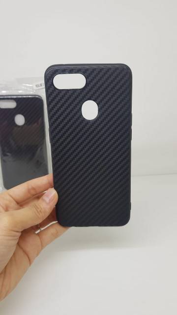 Soft Case Realme U1 6.3 inchi Black TPU Fiber Carbon Realme U1 Casing Realme RMX1831 RMX1833