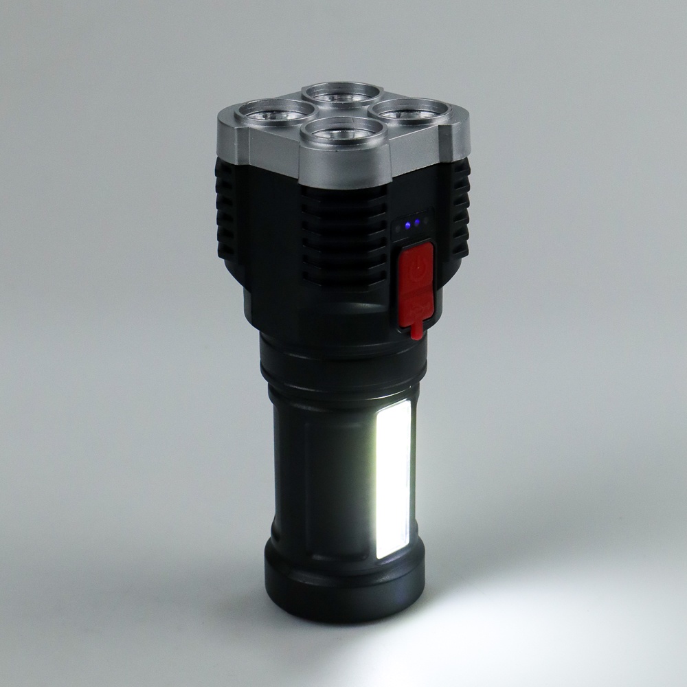 GSSi Zhiyu Senter Led Flashlight Usb Rechargeable 4 Xpe  + Cob - T07 - Black Or-i