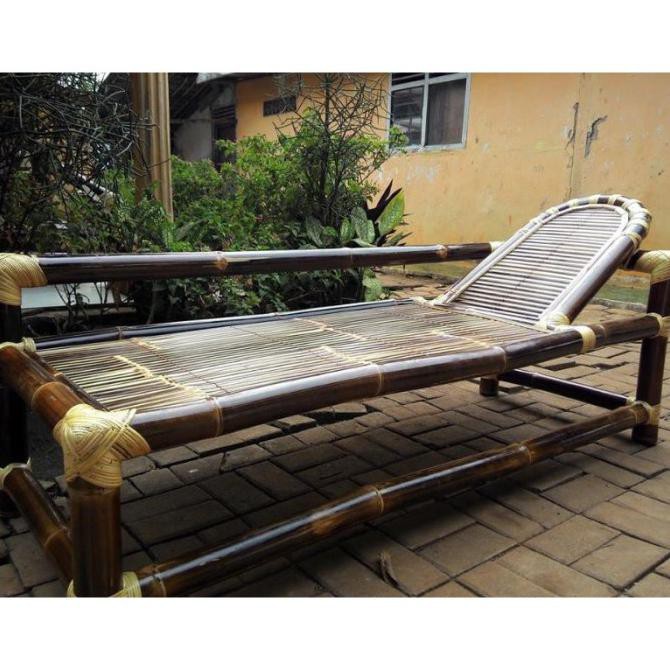 Kh561 Kursi Santai Bale Bambu Hitam Kursi Teras Outlet.Reree