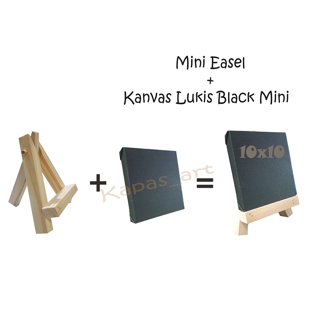 

Kanvas Lukis Black Mini + Display Easel 10x10cm Siap Pakai