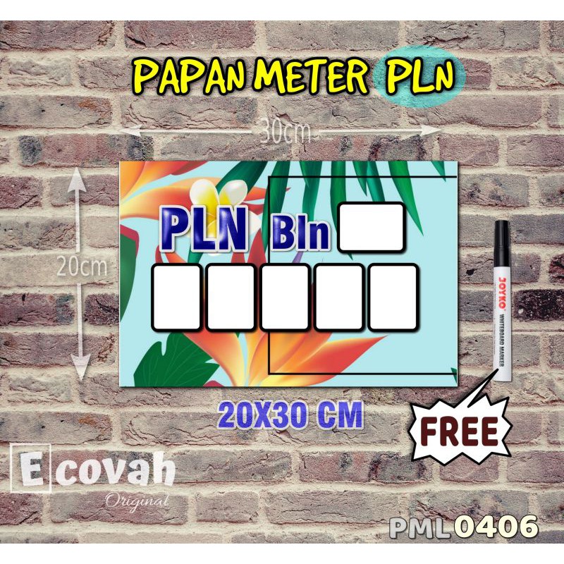 

Ecovah Papan Meter Listrik PLN PAM motif Unik - Tropical 06