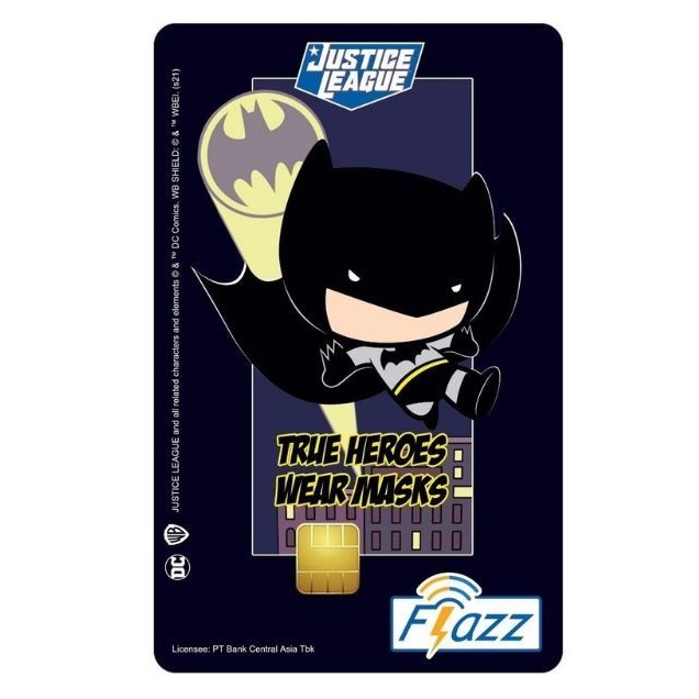 Kartu eTOLL Flazz BCA Gen2 / Gen 2 Limited Edition Justice League Batman 2021 ORI /Like eTOLL eMONEY Tapcash or Brizzi