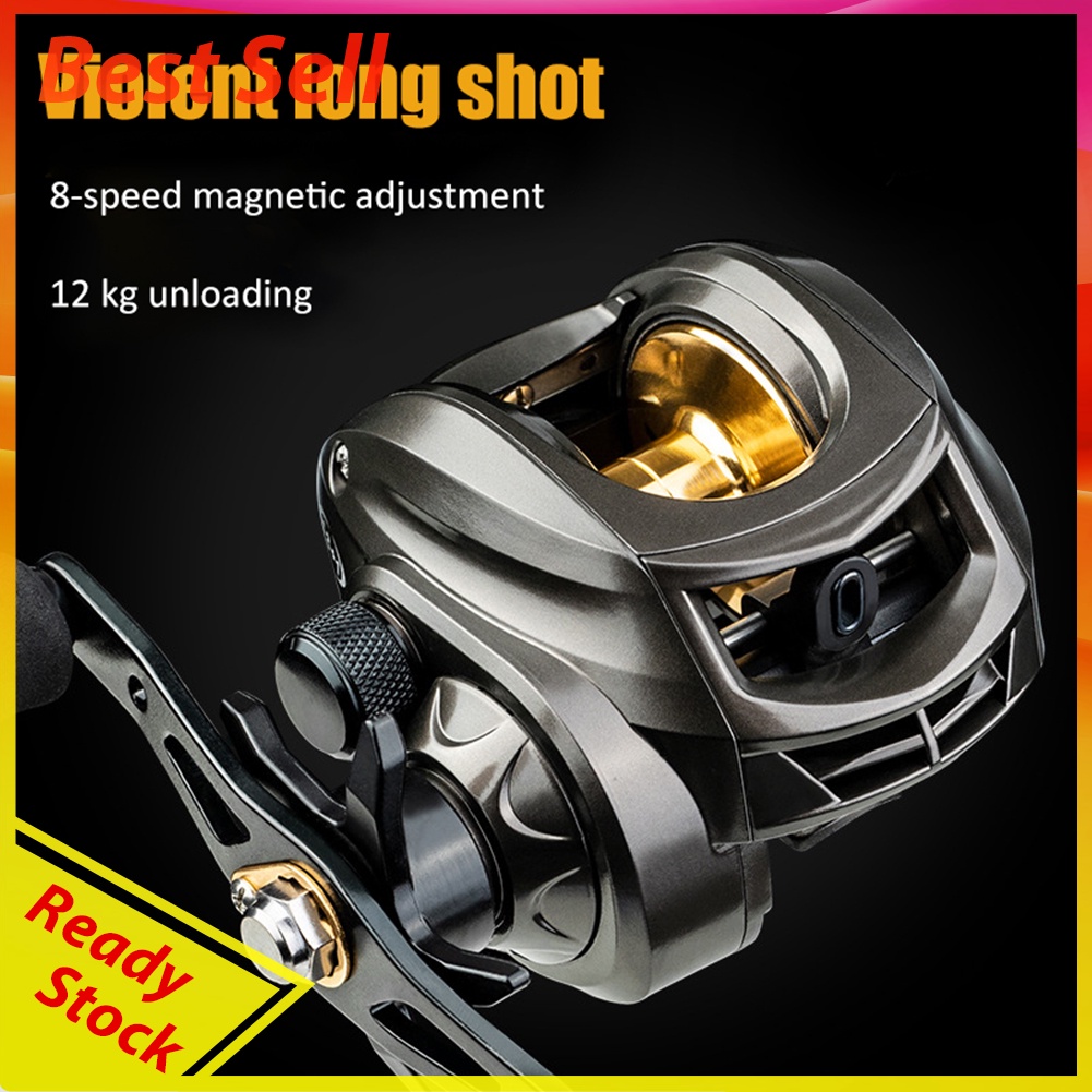 Metal Spool Baitcasting Reel 7.2:1 8kg Max Drag Saltwater Fishing Wheel