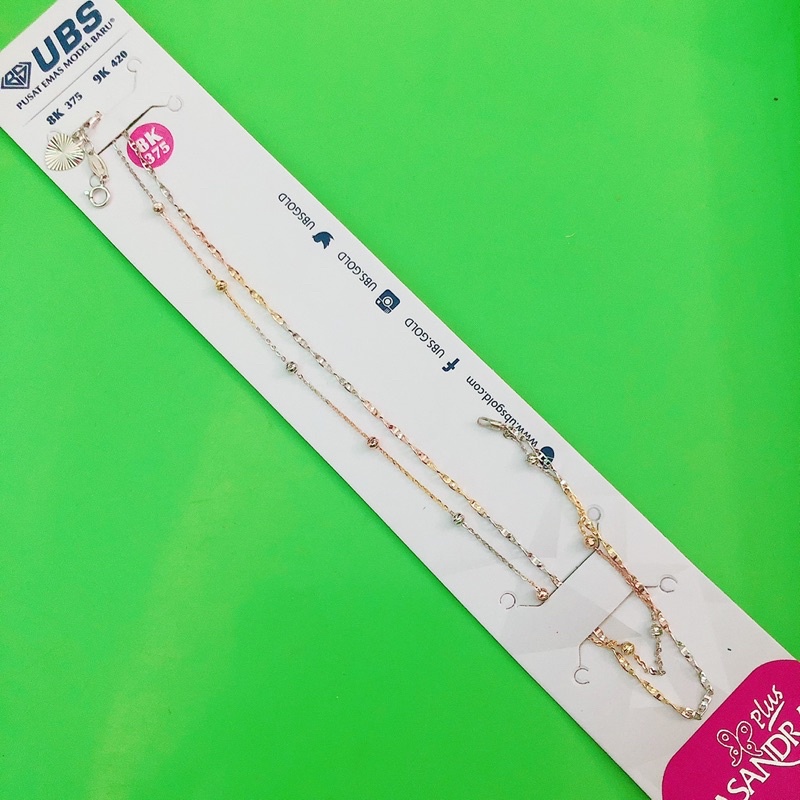 Gelang Kaki Jedar 2 layer 3 warna UBS