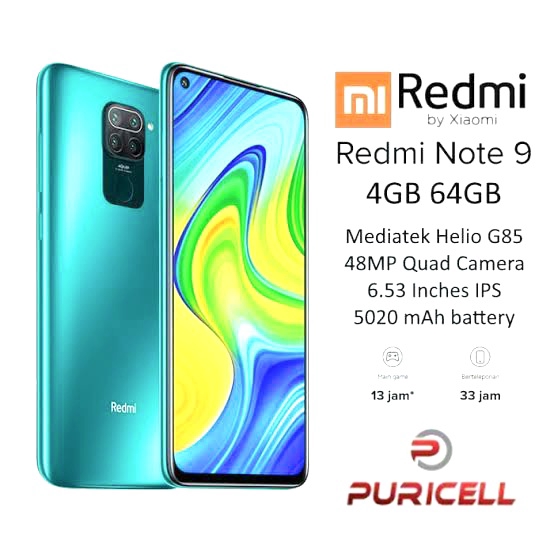 XIAOMI REDMI NOTE 9 RAM 4/64GB GARANSI RESMI | Shopee