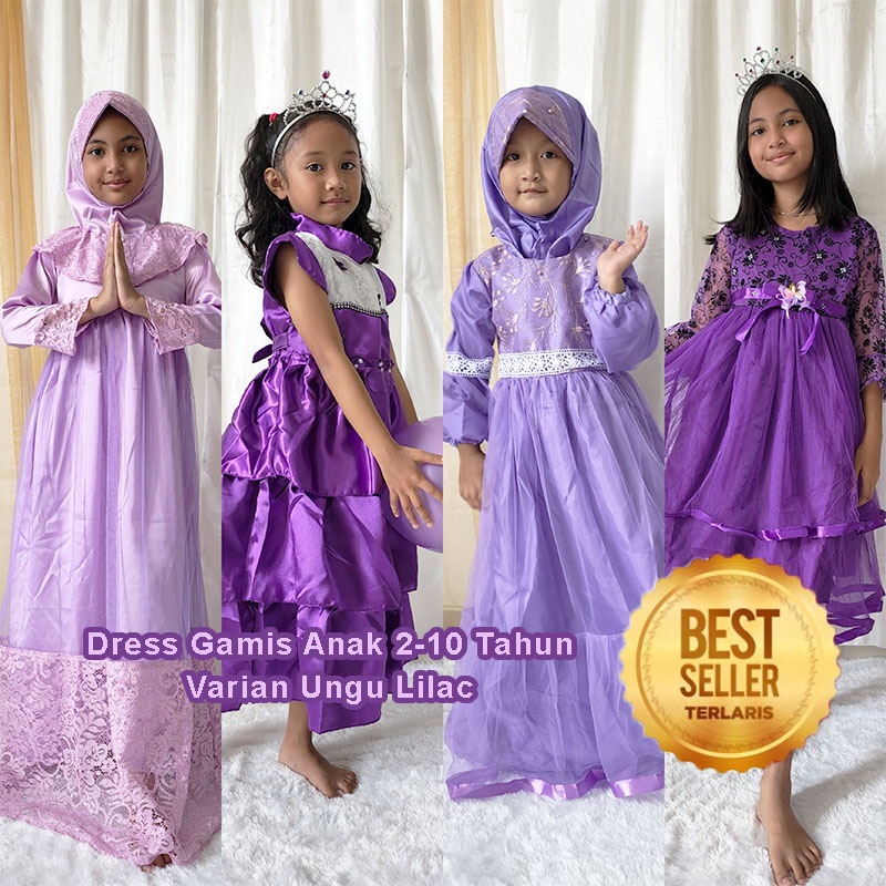 Dress Warna Lilac Anak Perempuan 4 5 Tahun Baju Warna Ungu Muda 2 Tahun Gaun Pesta Ulang Tahun Warna Lilac 2 3 Tahun Impor Ungu Wine Hampers KAP05