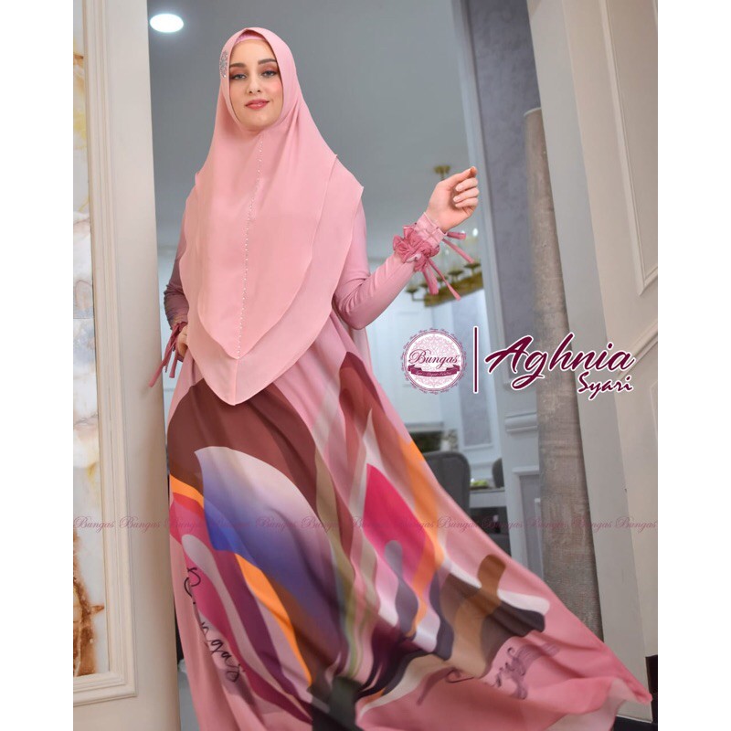 Gamis Aghnia Syari Original By Bungas (READY SIAP KIRIM)