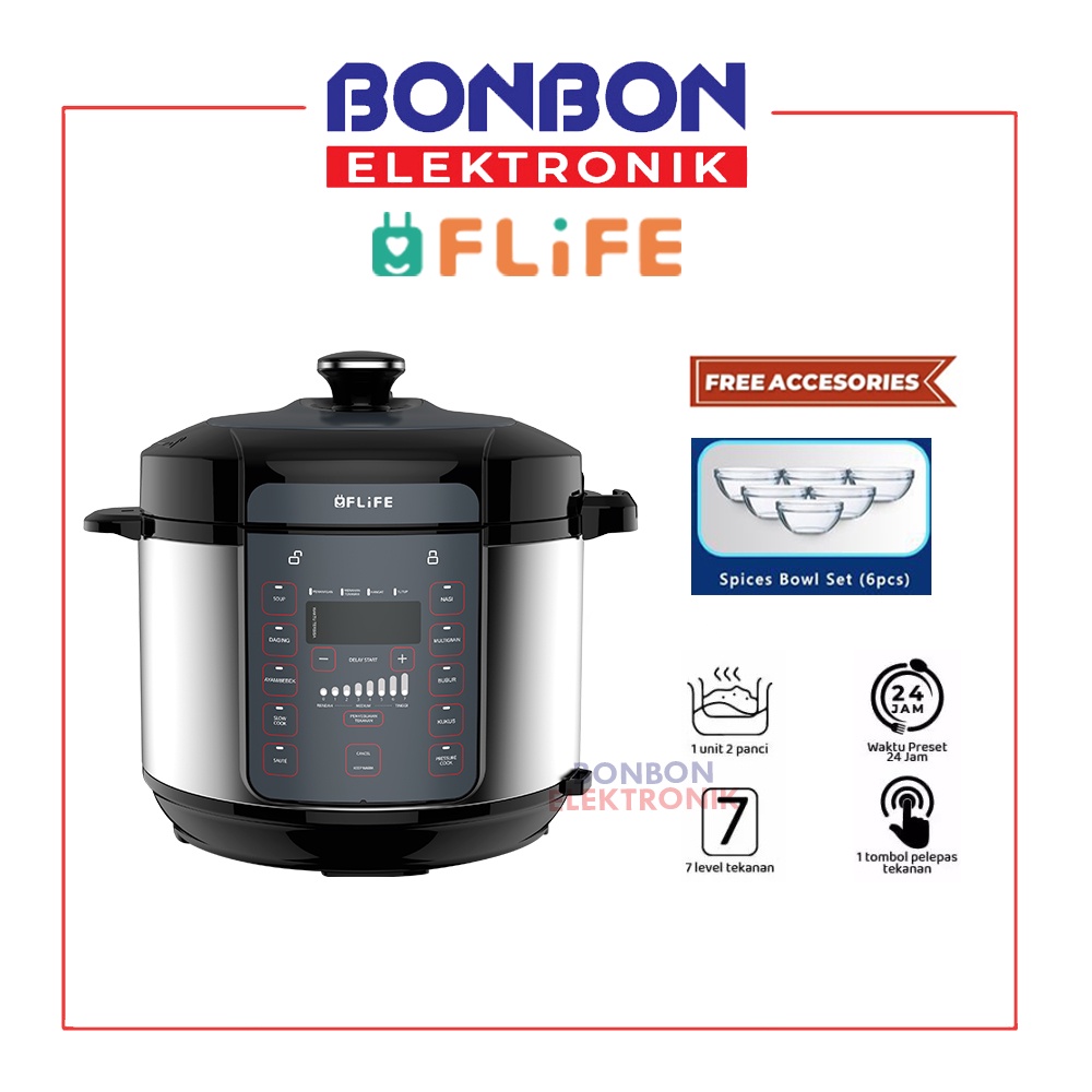 FLIFE Multifunction Pressure Cooker 5L PC05LB 550W