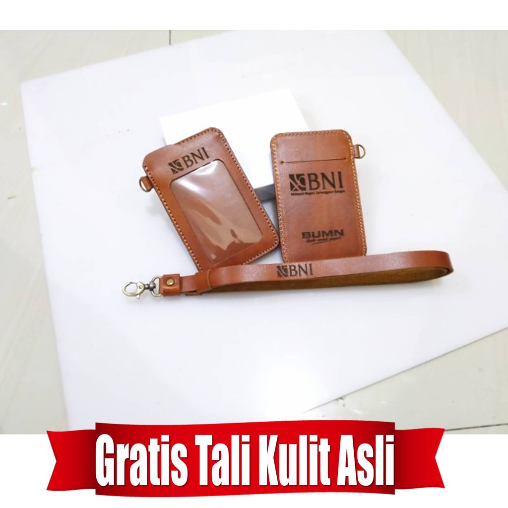 

Name Tag ID Card Holder Bank BNI Free Lanyard