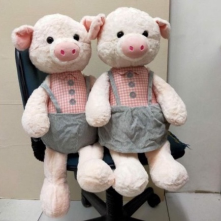 Boneka Pig Overall Boy&amp;Girl Size 16&quot;/55cm/boneka animal/boneka couple/boneka babi