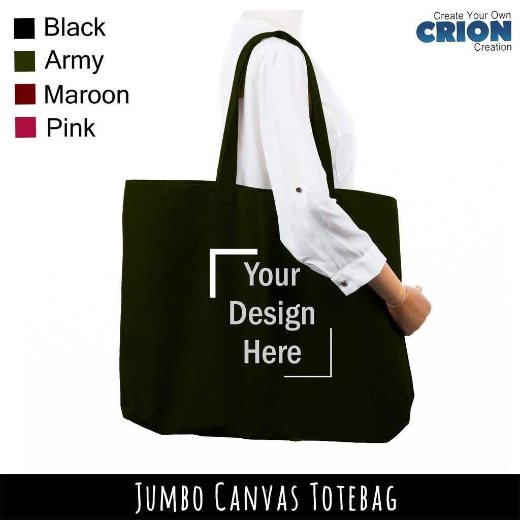 Totebag Canvas Jumbo Premium - Bisa Request Desain sendiri - by Crion