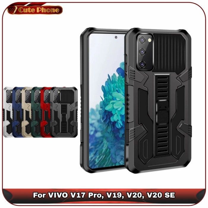 Casing Hard Soft Case VIVO V17 Pro V19 V20 SE Rotor Armor Back Stand