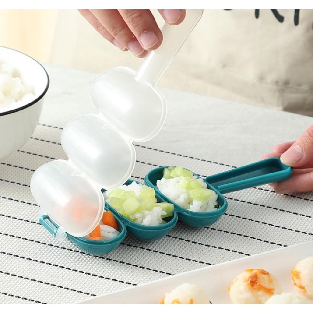 [DEASTORE] RICE BALL MOLDS - SUSHI MOLD MAKER DIY - CETAKAN NASI BENTO BULAT BOLA - CETAKAN RICE BALL - RICE BALL SHAKER BENTO