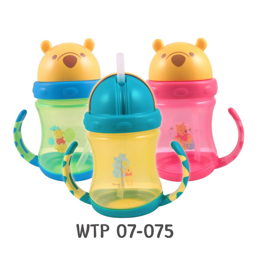 Winnie The Pooh Bottle With Straw / Botol Minum Anak Dengan Sedotan / 07075