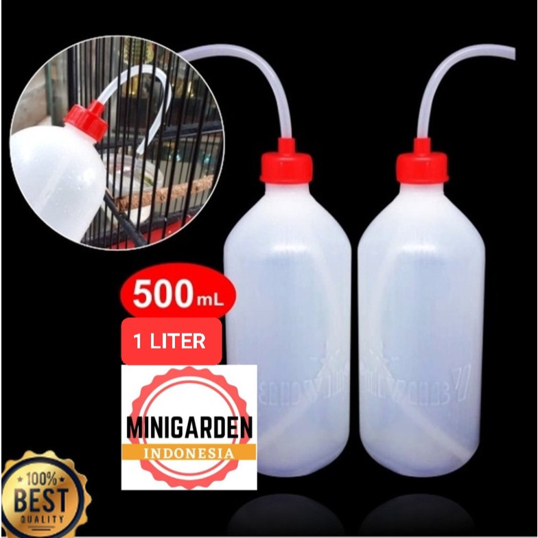 BOTOL SELANG WADAH REFILL AIR MINUM BURUNG 500ML - 1000ML 1 LITER isi ulang  air minum burung