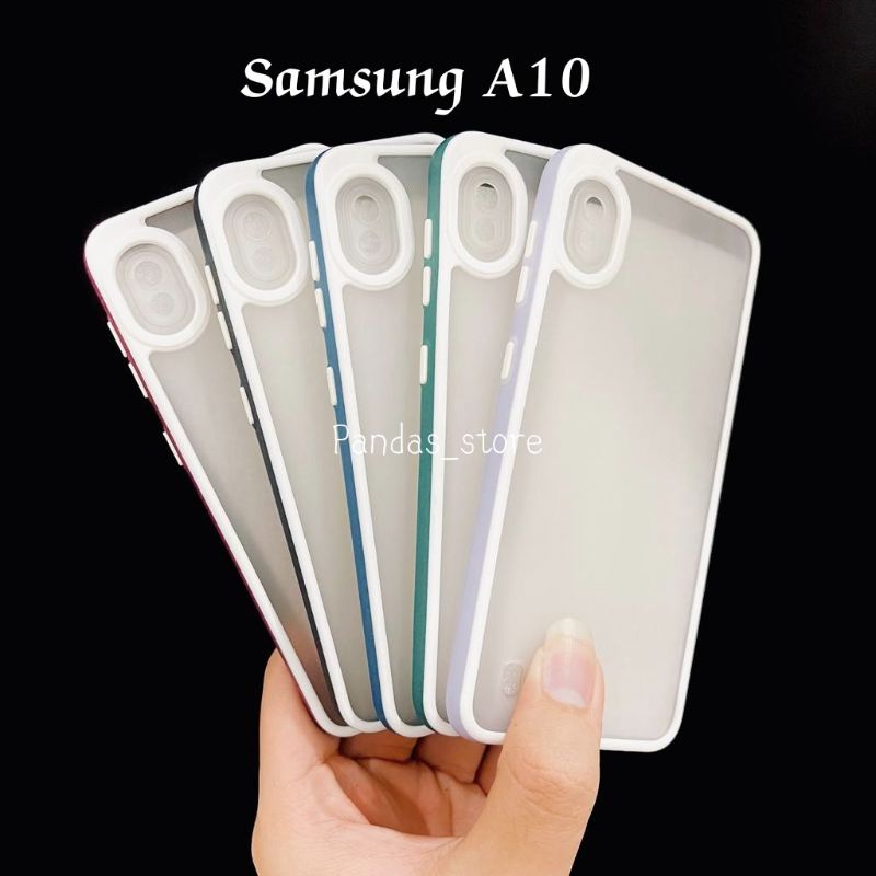 Pro Hybird Samsung A10 Softcase Halus dan Elegan / Pinggiran Garis Putih Keren (Pandas)