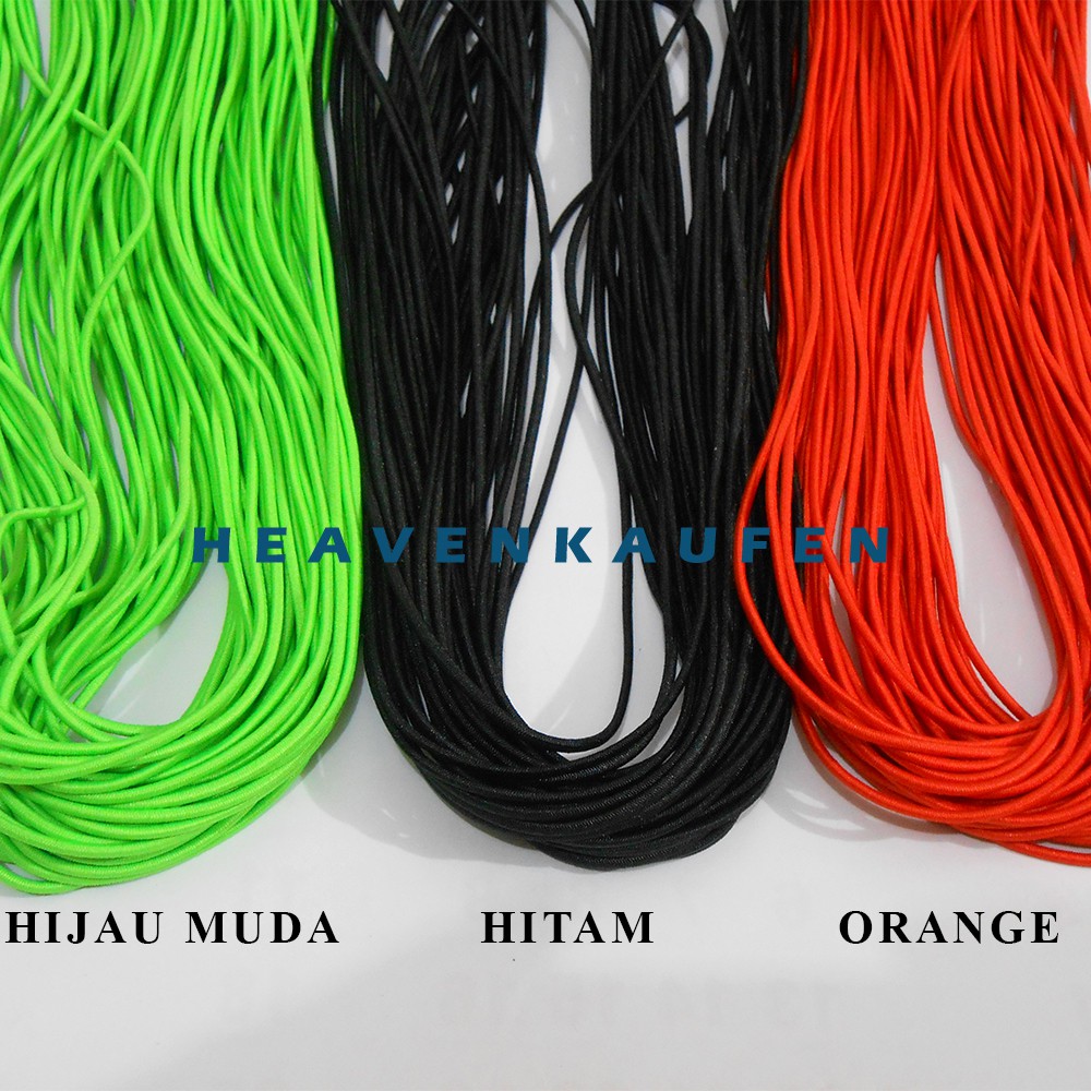 Tali Elastis Warna Warni Diameter Kecil 1,5 mm Meteran