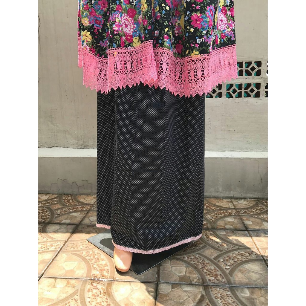 Mukena Katun Jepang Rajut Flower Pink 002 AFC Afc