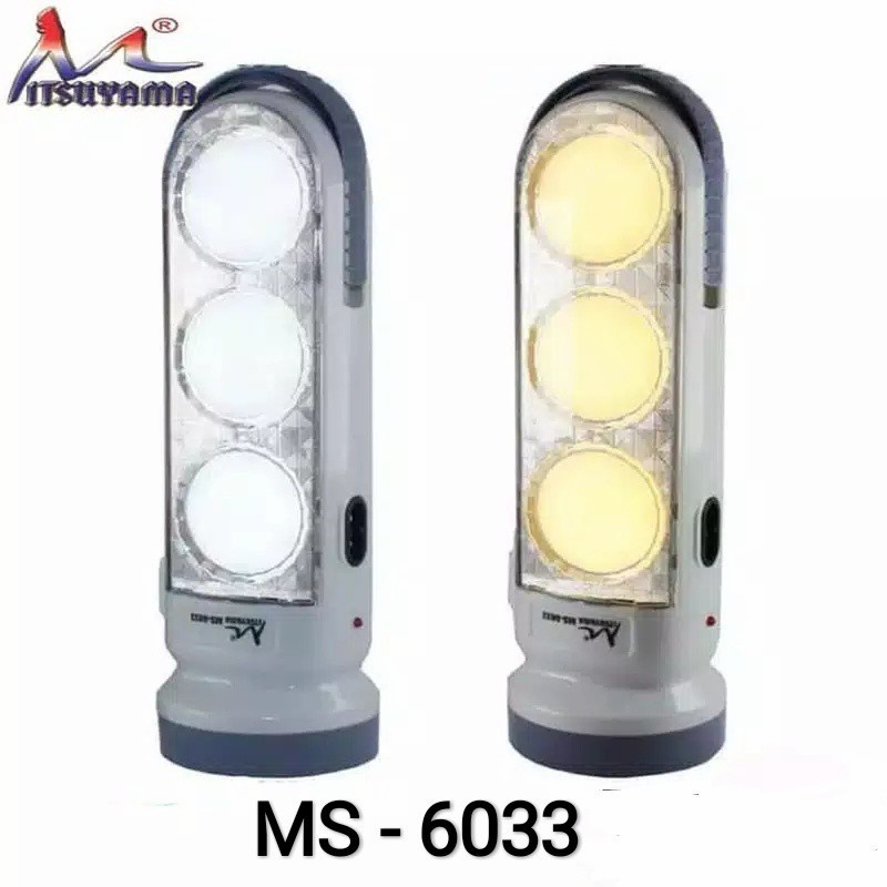 cod Lampu Emergency + Senter 1 Watt Cahaya Putih Kuning Mitsuyama MS-6033