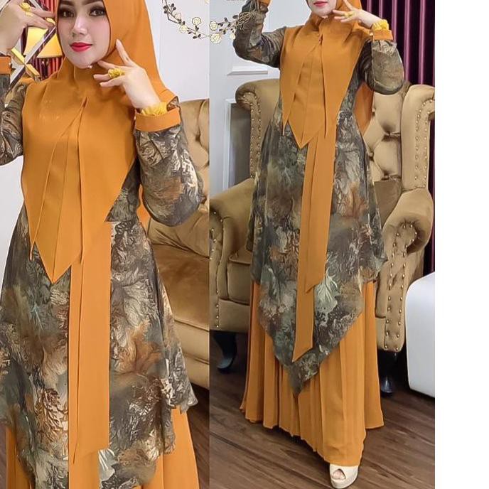 Penawaran Terbaik [ 3.3 ] set syar'i aurora / starla 100% ORI irna gallery (。・ω・。)