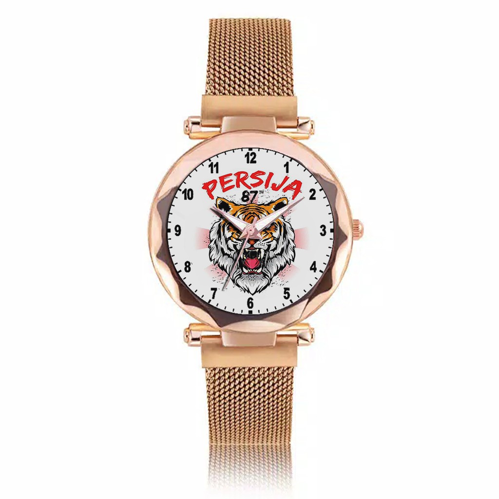 Jam Tangan Wanita Custom - Jak Angel PERSIJA MOTIF 5 Free Box &amp; Batre Cadangan