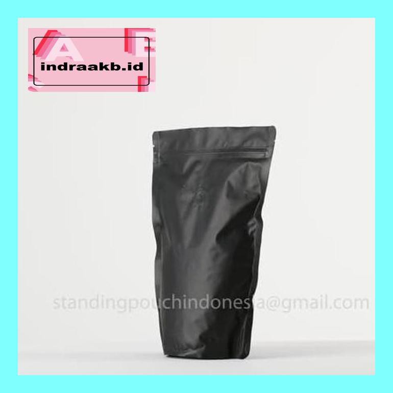 

Kops05X Kemasan Kopi Standing Pouch 250G (Valve + Zipper) Hitam *Premium* Cof05Sc