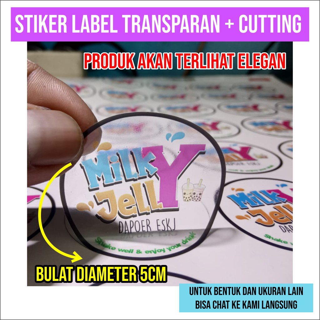 Cetak Stiker Transparan A3 Murah Sticker Custom Vinyl Murah Logo Usaha Logo Olshop 7523