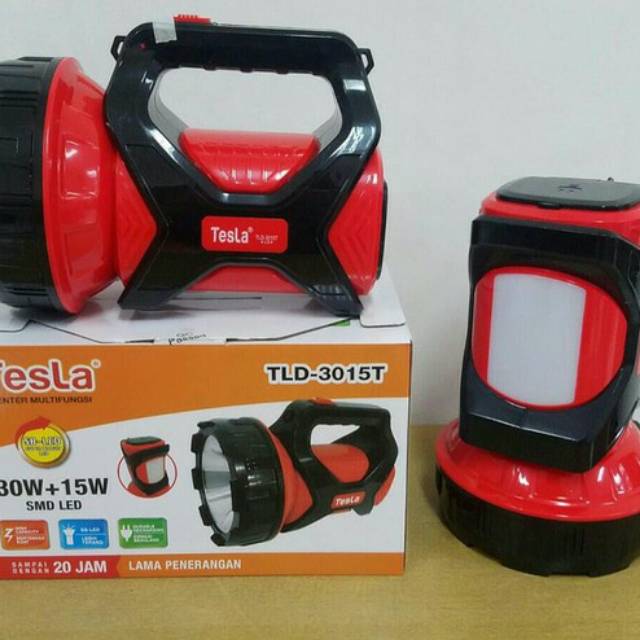 Senter Multifungsi 30W + 15W SMD LED TLD 3015T Tesla