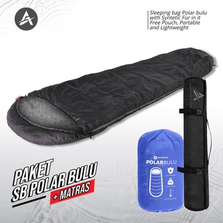 PAKET HEMAT - Sleeping Bag Polar Bulu Plus Matras yoga matras camping Outdoor