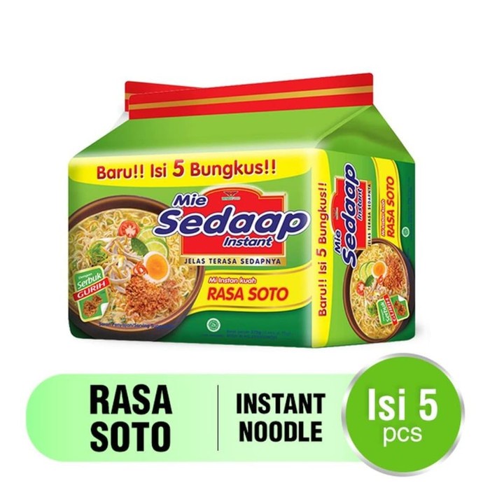 

Mie Sedaap Soto 75gr Isi 5pcs/Mie Rebus/Paket Mie/Mie Instant