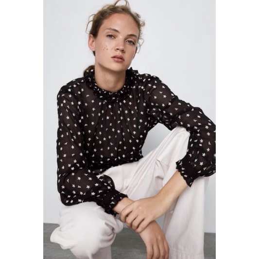 ZARA embroidered blouse