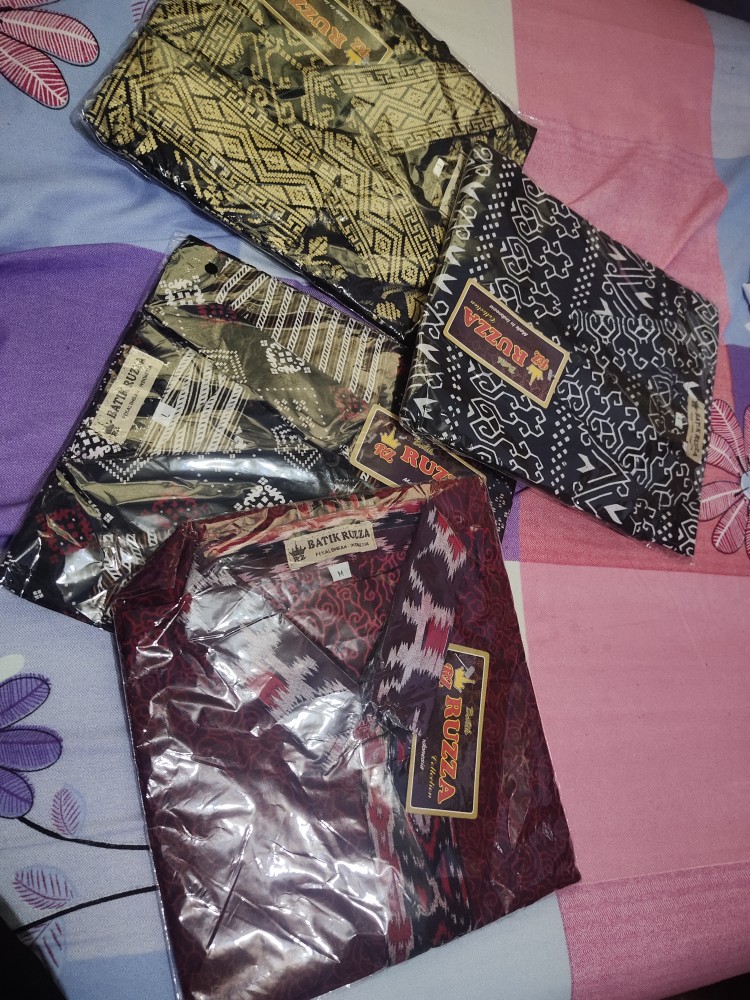 Ruzza Kemeja Batik Pria Lengan Panjang Motif Sogan Songket Size M L Xl