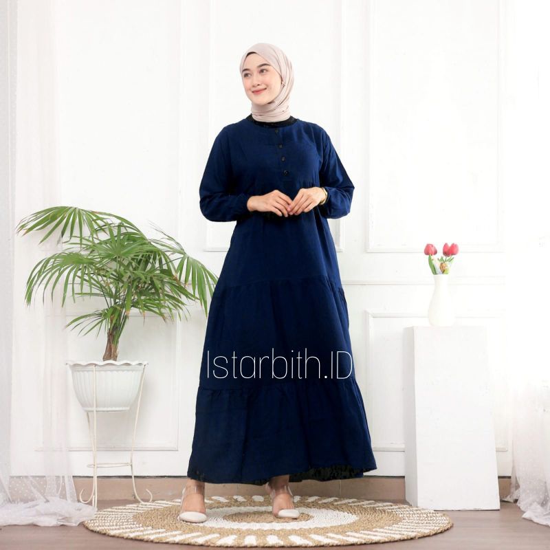 Homey dress polos /gamis polos rayon adem /homey dress plain by istarbith store