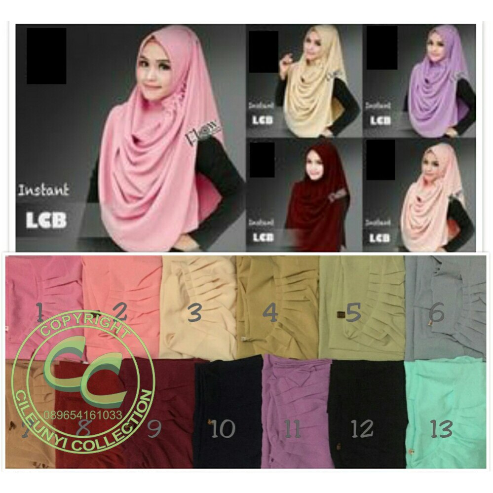 Instan LCB / Hijab Jilbab Instant L.C.B. Pashmina Instan Laudia Chyntia Bella / Kerudung Diammond