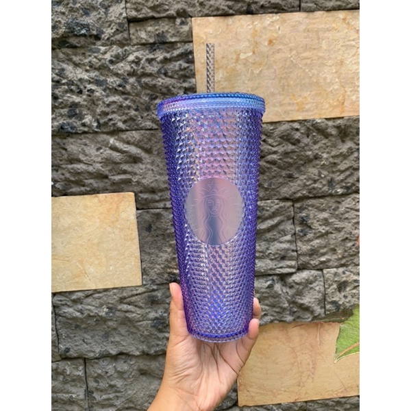 Tumbler Starbucks Stud Studded Aurora Translucent Blue
