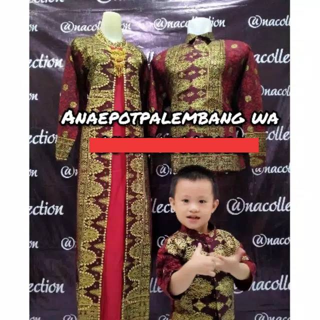Couple songket Palembang set keluarga