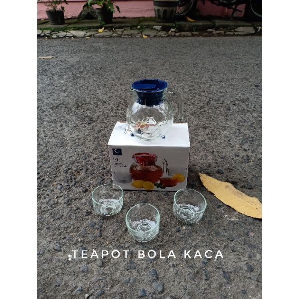 Teapot Set Kimglass Bahan Kaca/ Teko Beranak